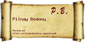 Pilnay Bodony névjegykártya